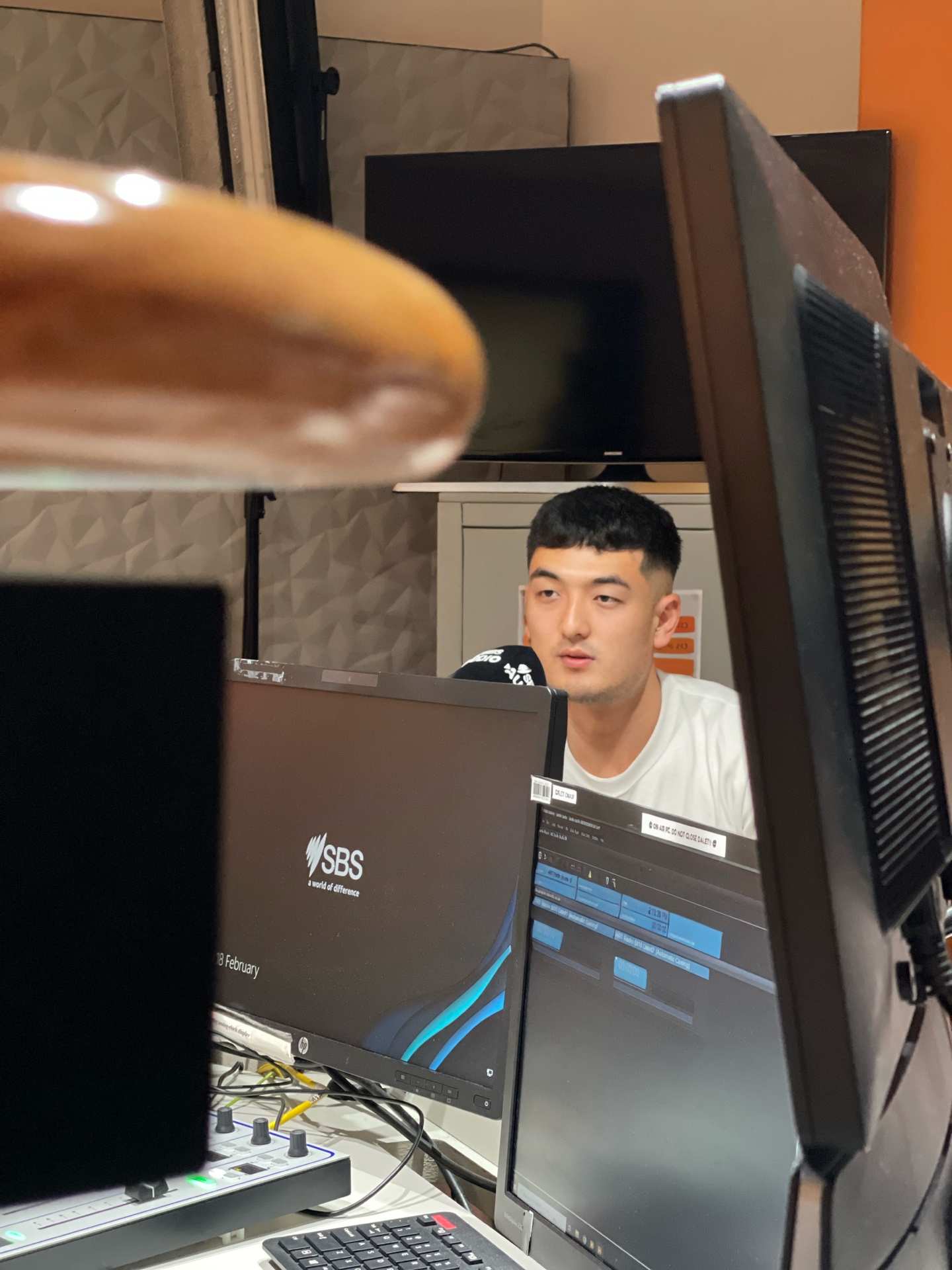 Harrison at SBS Radio studio