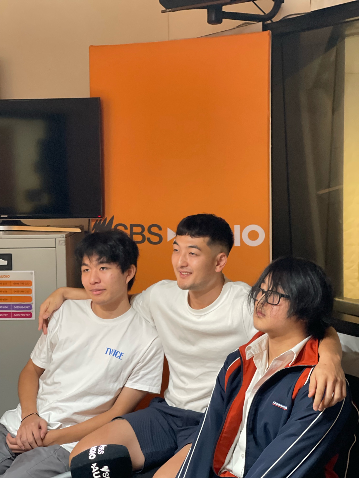 Harrison with students at SBS Radio